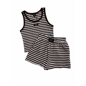 Lulu Mac Brown Striped Shorts an Tank Set